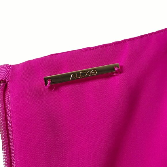 Alexis Azalea Maxi Dress Magenta Pink Twist Cutout Tiered Gown M‎ - Picture 5 of 16